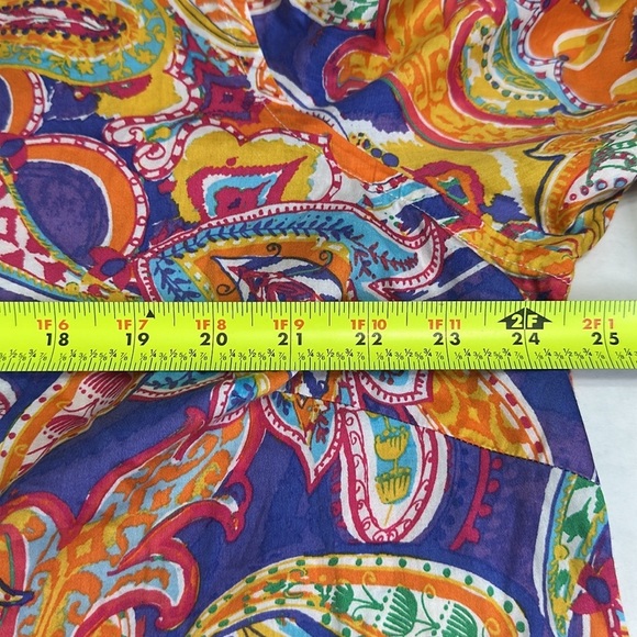 Lauren Ralph Lauren Women’s Button Down Bright Color Paisley Print Long Sleeve - Picture 8 of 11
